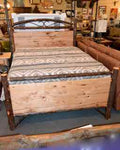 Amish Hickory Panel Queen Bed