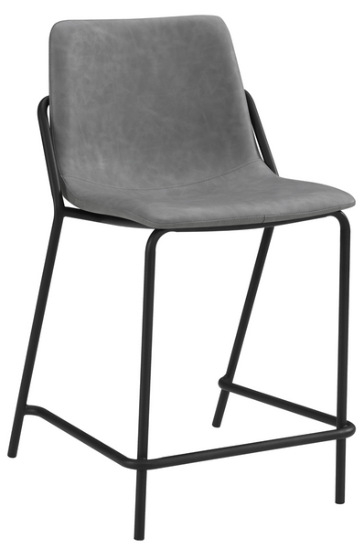 Earnest Grey Faux Leather Counter Stool